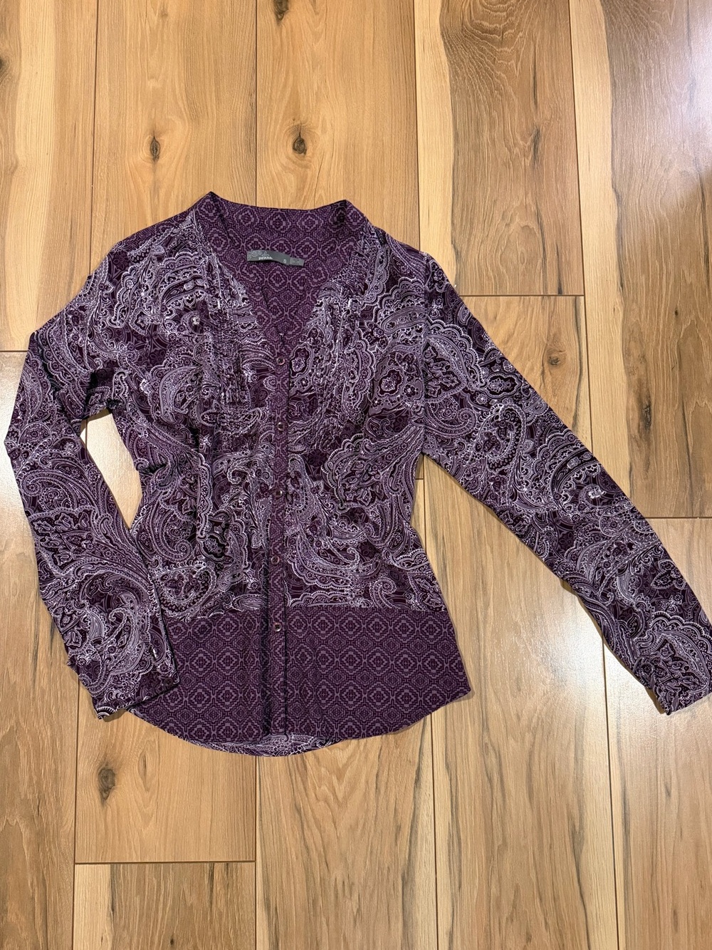 Prana Purple Paisley Button-Down Shirt